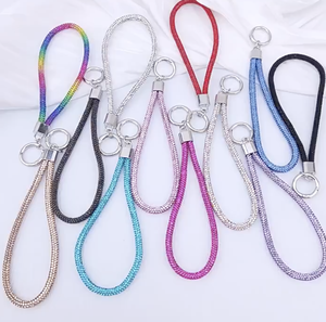 Ciondoli Luxury diamantati glitterati per telefono <span class=keywords><strong>cellulare</strong></span> portachiavi lucente con strass e cinturino da polso bracciale portachiavi - Product Image 5