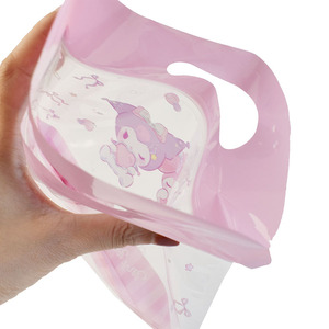 LT tùy chỉnh máy in có thể tái chế mờ Zip khóa trong suốt Túi rõ ràng đáy phẳng rõ ràng dây kéo túi nhựa có tay cầm nạp lại - Product Image 5