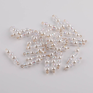 Perles à double pointe avec accents en cristal pour la fabrication de colliers, accessoires de bijoux DIY, apprêts ronds en résine plastique - Product Image 5
