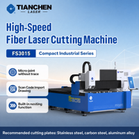 Découpeuse laser à fibre haute précision FS3015, import de codes par scanner, DWG/DXF, facile à utiliser, prix compétitif, découpe d'acier inoxydable, Inovance