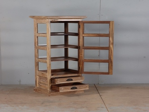 Premium <b>Wooden</b> Showcase Display Cabinet Almirah with Glass Panels and Storage <b>Units</b> for Stylish Home Furniture Collection - Product Image 2