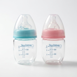 Biberón de Vidrio Anti Cólicos <span class=keywords><strong>para</strong></span> Bebés de 120 ml, Libre de BPA, Biberón de Vidrio Natural Transparente <span class=keywords><strong>para</strong></span> Recién Nacidos, Productos de Alimentación <span class=keywords><strong>para</strong></span> Bebés - Product Image 1