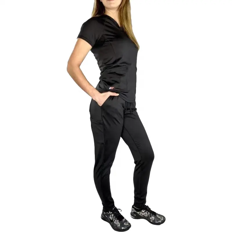 Yüksek kaliteli yeni tasarım tıbbi fırça üreticisi kısa kollu kullanımlık yıkanabilir Jogger Scrubs üniforma hemşire