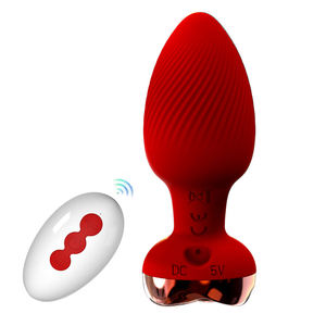 Plug Anale in Silicone con Design a Superficie Filettata, Massaggiatore Prostatico Vibrante, Giocattolo Sessuale per Uomini e Donne con Telecomando - Product Image 5