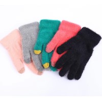 Vente flash - Gants d'hiver en tricot pour hommes et femmes, avec logo personnalisé, épais, chauds, couleur unie, compatibles avec les écrans tactiles