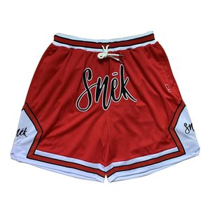 Short de basket-ball personnalisé à double couche avec broderie pour hommes Short de gymnastique rétro en maille de polyester à séchage rapide Streetwear - Product Image 3
