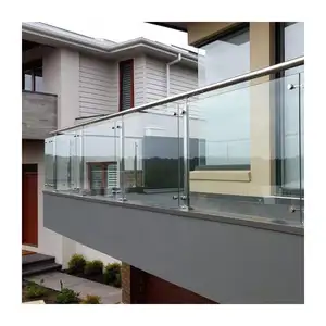 Stainless Steel 304 316 Aluminum Staircase Balustrade Glass Post Balcony Glass Railing Post Aluminum Handrail Railing