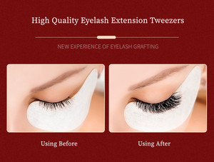 Pinzas para Extensión de Pestañas de Alta Calidad al por Mayor, Pinzas para Pestañas 100% de Acero Inoxidable, Pinzas para Extensión de Pestañas con Punta de Fibra - Product Image 4