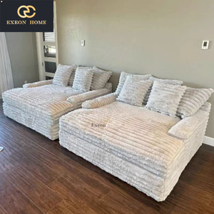 Bộ ghế sofa sang trọng, mềm mại, chất liệu nhung tăm, thiết kế trang trí phòng khách, phòng khách sạn, có thể tháo rời. - Product Image 3