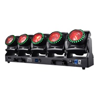 Barra de Luces LED RGBL Tornado Móvil de 5x120w para Interiores con Anillo Hola para DJ y Bares