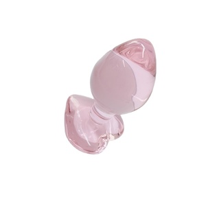 Volks handwerk Heil kristalle Butt Plug Steine Glas rosa Herz Glas Butt Anal Plug - Product Image 5