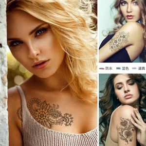 Mandala personalizado <span class=keywords><strong>flores</strong></span> negro HD respetuoso con el medio ambiente transferencia <span class=keywords><strong>de</strong></span> agua tatuaje temporal pegatinas impermeable Mehndi Henna diseño tatuaje - Product Image 6