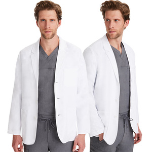 Manteau de laboratoire Leo léger pour hommes élégant et infroissable en tissu tissé guérissant les mains ensembles de gommage uniformes - Product Image 2