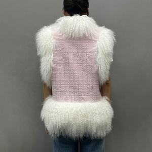 เสื้อกั๊กขนแกะ2024สำหรับผู้หญิงเสื้อกั๊กขนสัตว์แบบมองโกเลียขนปุยหรูหราฤดูหนาว - Product Image 3