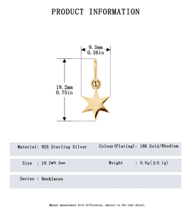 SP tối giản Chất lượng cao S925 Sterling <span class=keywords><strong>Silver</strong></span> <span class=keywords><strong>Silver</strong></span> mịn Sao Mặt dây chuyền quyến rũ cho vòng cổ - Product Image 5