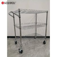 Chariot Mobile en métal Commercial, étagère utilitaire à 3 niveaux, étagère, chariot industriel avec roue