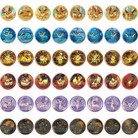 YS Ensemble de badges Eevee TCG en chinois simplifié, boîte de rangement pour cartes de jeu d'anime pour collectionneurs de cartes et amateurs de jeux de cartes