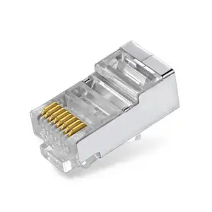 Shielded Gold Pated Rj45 Plug For CAT6 CAT6A Ethernet Cable