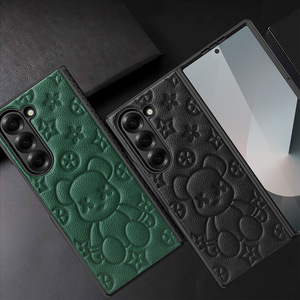 เคสโทรศัพท์ลายหมีดุร้ายรุ่นใหม่สำหรับ Samsung Z Fold 6, เคสโทรศัพท์แบบพับได้, ให้สัมผัสคล้ายหนัง, ส่งตรงจากโรงงาน - Product Image 3