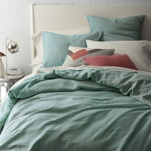 Llegadas funda de almohada nórdica satinada juegos de sábanas de lino francés ampliamente utilizados calidad Superior 2025 nuevo suministro tejido moderno sólido - Product Image 2