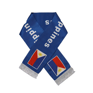 Venta al por mayor de fútbol personalizado animando productos Fans Bandera Nacional borla bufandas chal Filipinas FlagScarf - Product Image 4