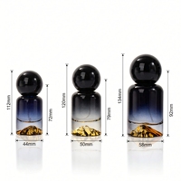 Flacon de parfum cylindrique en verre de haute qualité avec fond volcanique dégradé, bouchon sphérique unique, 30ml 50ml 100ml