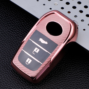 Housse de protection pour clé de voiture <span class=keywords><strong>Toyota</strong></span> Crown Highlander Corolla Hybrid Prado Camry, en TPU électroplaqué, pour télécommande de voiture - Product Image 5