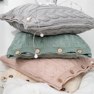 Sofa <strong>Cushion</strong> Covers Set Chair Seat <strong>Beige</strong> Modern Material Knitted Pillowcase// High Quality White Pillowcase Woven OEM Available - Product Image 3