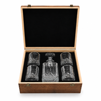 Ensemble de carafe à whisky en cristal avec 4 verres, bouteille à liqueur en cristal, pour cadeau homme et bar à domicile, gravure laser possible, expédié depuis l'entrepôt américain