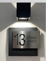 Plaque de porte moderne en acier inoxydable personnalisable, plaque de bureau, signalétique de magasin, numéro de maison, personnalisation du nom et de l'adresse