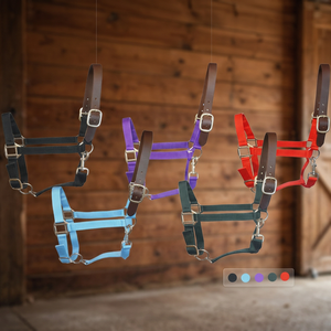 SAISHAS English Saddle Western Horse Halter Durable Nylon Padded Noseband Strong <b>Leather</b> Custom Hardware Custom Logo Custom - Product Image 2