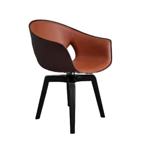 Diseñador nórdico moderno estudio en casa silla de oficina giratoria Silla de comedor casco Silla de fibra de vidrio