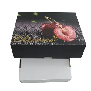 Atacado papel ondulado Fruta Embalagem Caixa Portátil personalizado Cor Corrugado caixa de transporte online Caixa para Cherry embalagem