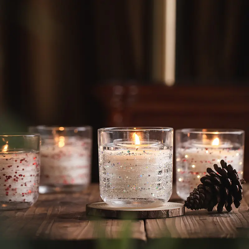 Lilin Wangi Mewah Natal Romantis, Hadiah Lilin LED Menyala untuk Dekorasi