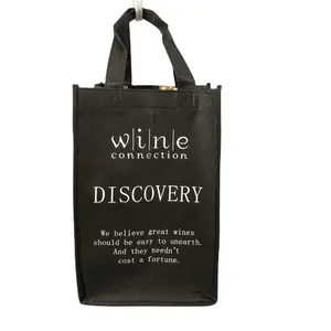 Longue Brun Refroidisseur Vin Sacs Avec Logo Cadeau Liège Vin Bouteille Sac Offre Spéciale Non Tissé De Luxe Réutilisable Vin Sac