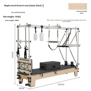 Cama de Pilates para Ejercicios de Core, Estudio de Yoga, Uso Dual en Casa, Tres en Uno, Madera Gris, Estilo Loft de Shandong - Product Image 6