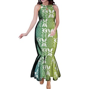 プラスサイズLady Fishtailロングドレスカスタムプロムエレガントホルターネックバンドドレスウォータードロップデザインノースリーブマーメイドイブニングガウン - Product Image 2