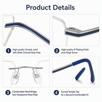 Gafas Ópticas de Alta Calidad con Montura de Titanio sin Aro para Hombre y Mujer AZg510en