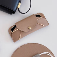 Étui à lunettes double en cuir PU, facile à transporter, cadeau pour étudiants, pochette de rangement pour lunettes avec fermeture magnétique