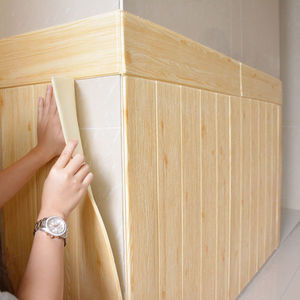 สติ๊กเกอร์ติดผนังลายไม้ 70x70 ซม. กันน้ำ กันความชื้น สำหรับตกแต่งผนังห้องนอน ดีไซน์ทันสมัย - Product Image 1