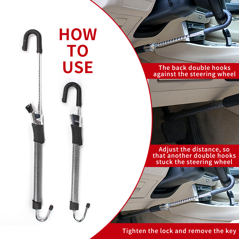 X-Racing SWL-00014 Universal U-Shaped Alloy Steel Car Steering Wheel Lock - Anti-Theft Security Devi