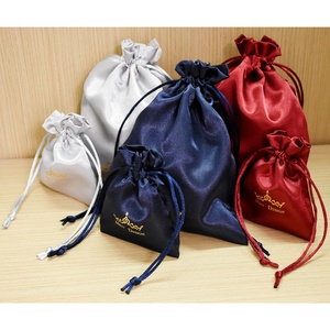 Bestpackaging lüks küçük takı çantası saten ipek takı büzme ipli kese çanta saten makyaj ambalaj çantası - Product Image 1