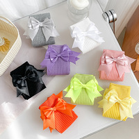 Chaussettes mi-mollet pour filles, chaussettes mi-longues, chaussettes décontractées en tricot, printemps automne, coton peigné, couleur bonbon, absorbant la transpiration, fines