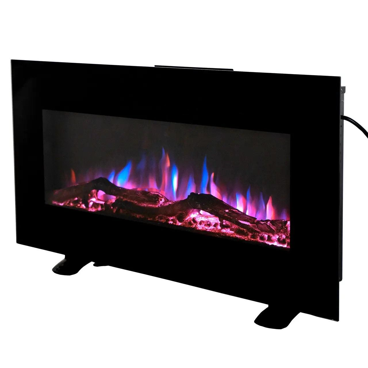 34 INCH WALL MOUNTED FIREPLACE REMOTE CONTROL 6 FLAME COLORS THERMOSTAT ADJUSTABLE FLAME BRIGHTNESS AND SPEED
