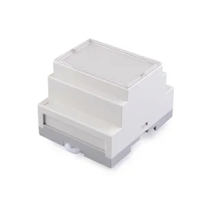 Abs Elektronische Project Gevallen Industriële Din Rail Plastic Behuizing Diy Din Rail Doos Draad Junction Box Custom Plc Doos 87*72*60Mm