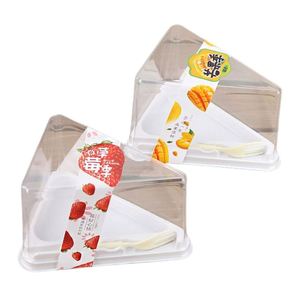 Wholesale Transparent Square Pet Plastic Clear Small Mousse <b>Cake</b> <b>Box</b> Triangle <b>Wedding</b> Dessert <b>Cake</b> Slice <b>Box</b> With Fork - Product Image 3