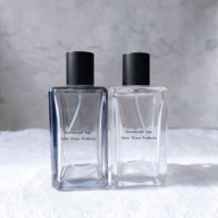 OEM Flacon de parfum personnalisé de 30ml 50ml 100ml rectangulaire vintage portable vaporisateur vide de 50ml en verre avec couvercle en plastique