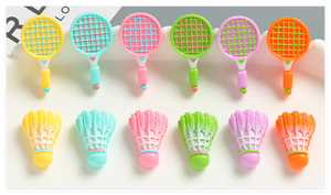 Produit de divertissement de dessin animé 3D en résine miniature, <span class=keywords><strong>raquette</strong></span> de <span class=keywords><strong>badminton</strong></span> artificielle, balle, cadeaux, jouets de sport pour enfants - Product Image 6