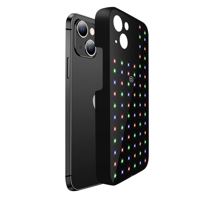 Custom LED Night Light Flash Phone Case for iPhone Series 14 13 12 Pro Max PC Material Simple Design Luminous Hard Mobile Cover