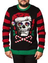 Suéter <span class=keywords><strong>de</strong></span> Navidad para <span class=keywords><strong>hombre</strong></span> con logotipo personalizado, Jersey <span class=keywords><strong>de</strong></span> punto con cuello redondo, suéter <span class=keywords><strong>de</strong></span> Navidad feo con <span class=keywords><strong>calavera</strong></span> para padre y Navidad - Product Image 5
